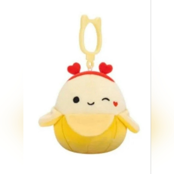 Squishmallows Other - Squishmallows 3.5" Valentines Clip-On Junie the Banana with Headband